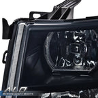 Smoke Lens Black Housing Headlights for Chevy Silverado 1500/2500/3500 (2007–2013)