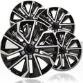 16" Black & Silver 5 V Spoke Wheel Covers for Alloy Wheels (Set of 4)