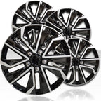 16" Black & Silver 5 V Spoke Wheel Covers for Alloy Wheels (Set of 4)