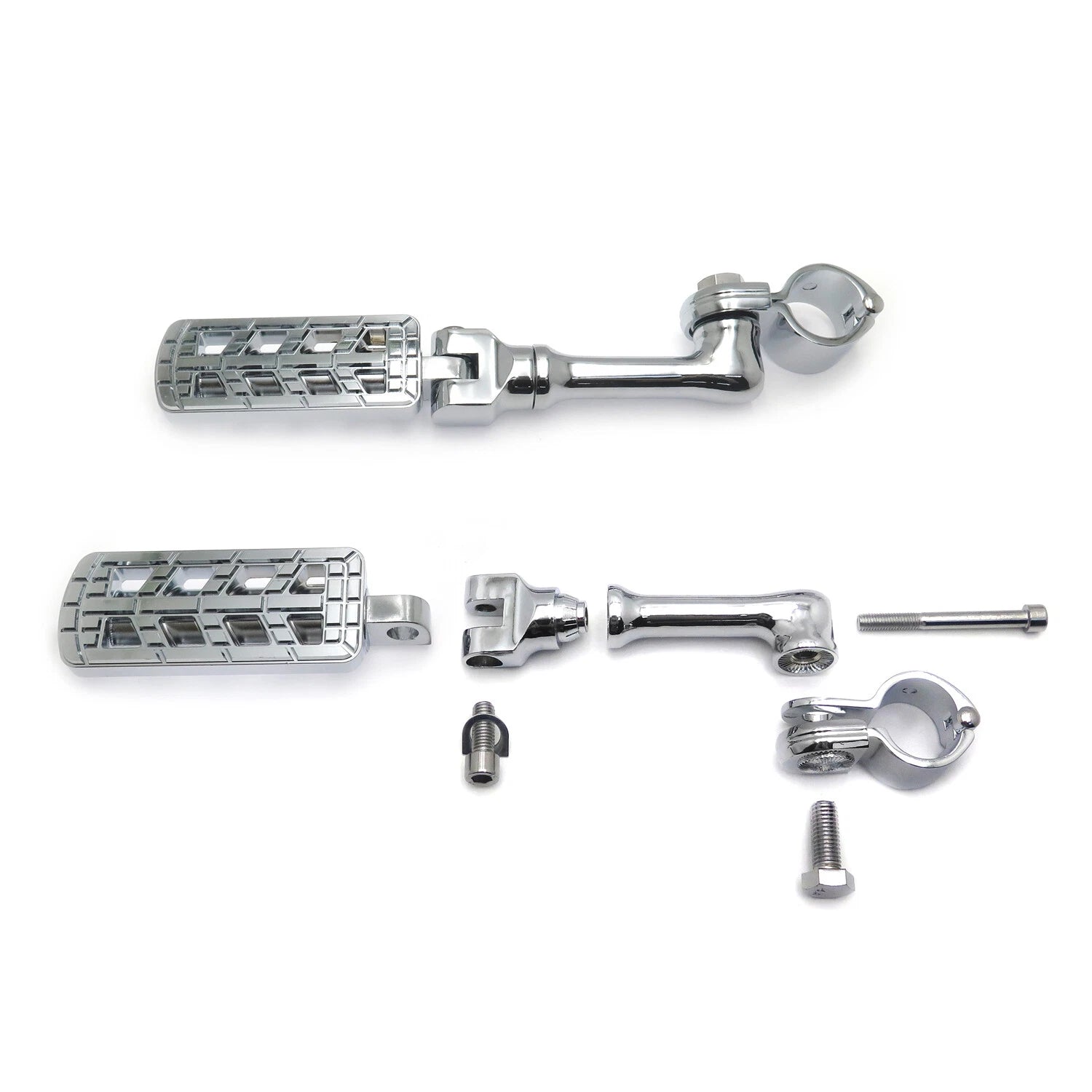 Chrome Dominator CNC FootPeg 1.25" w/ 4.5" Mounting Bracket for Harley Softail