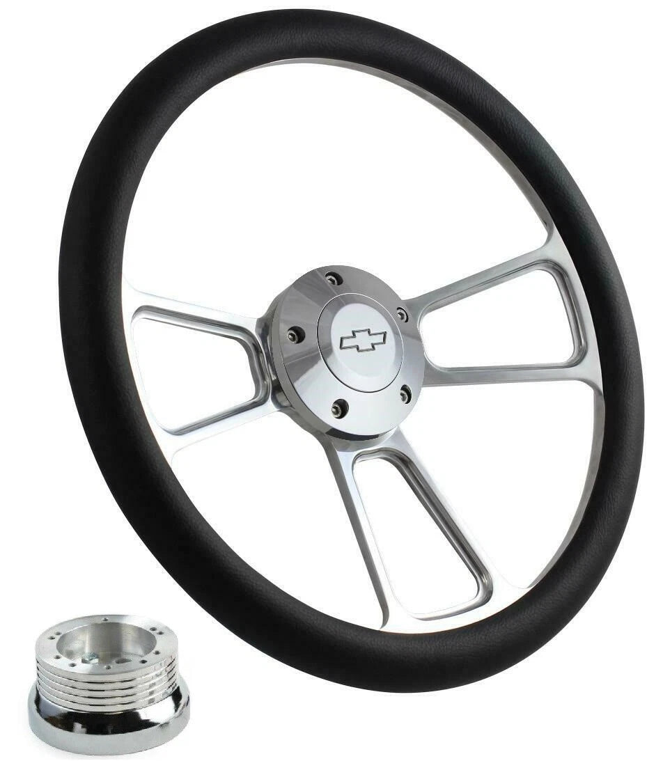Billet Steering Wheel 14 Inch Black Wrap for Ford F-150 (2009–2020)