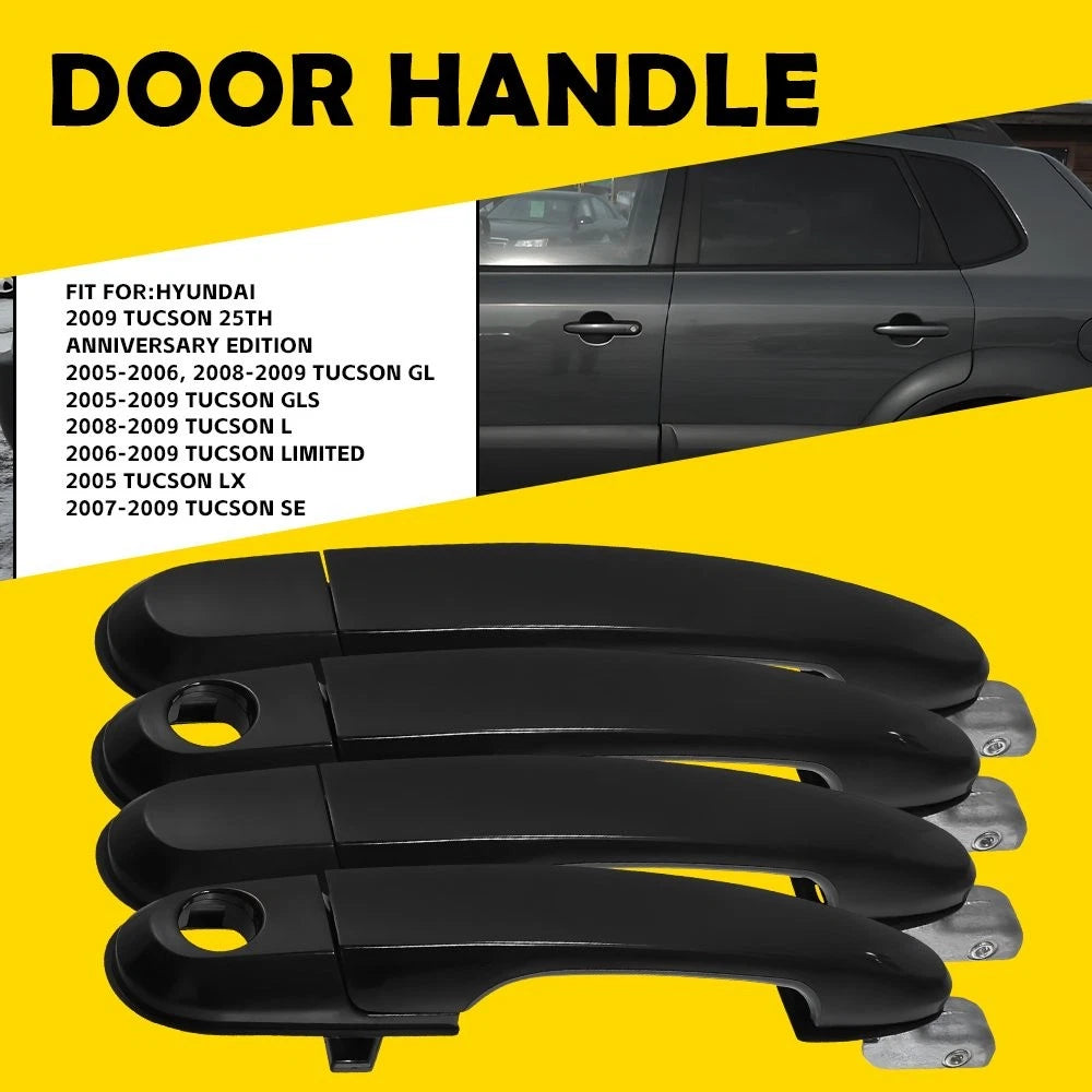 Set of 4 Outer Exterior Door Handles for Hyundai Tucson (2005–2009)