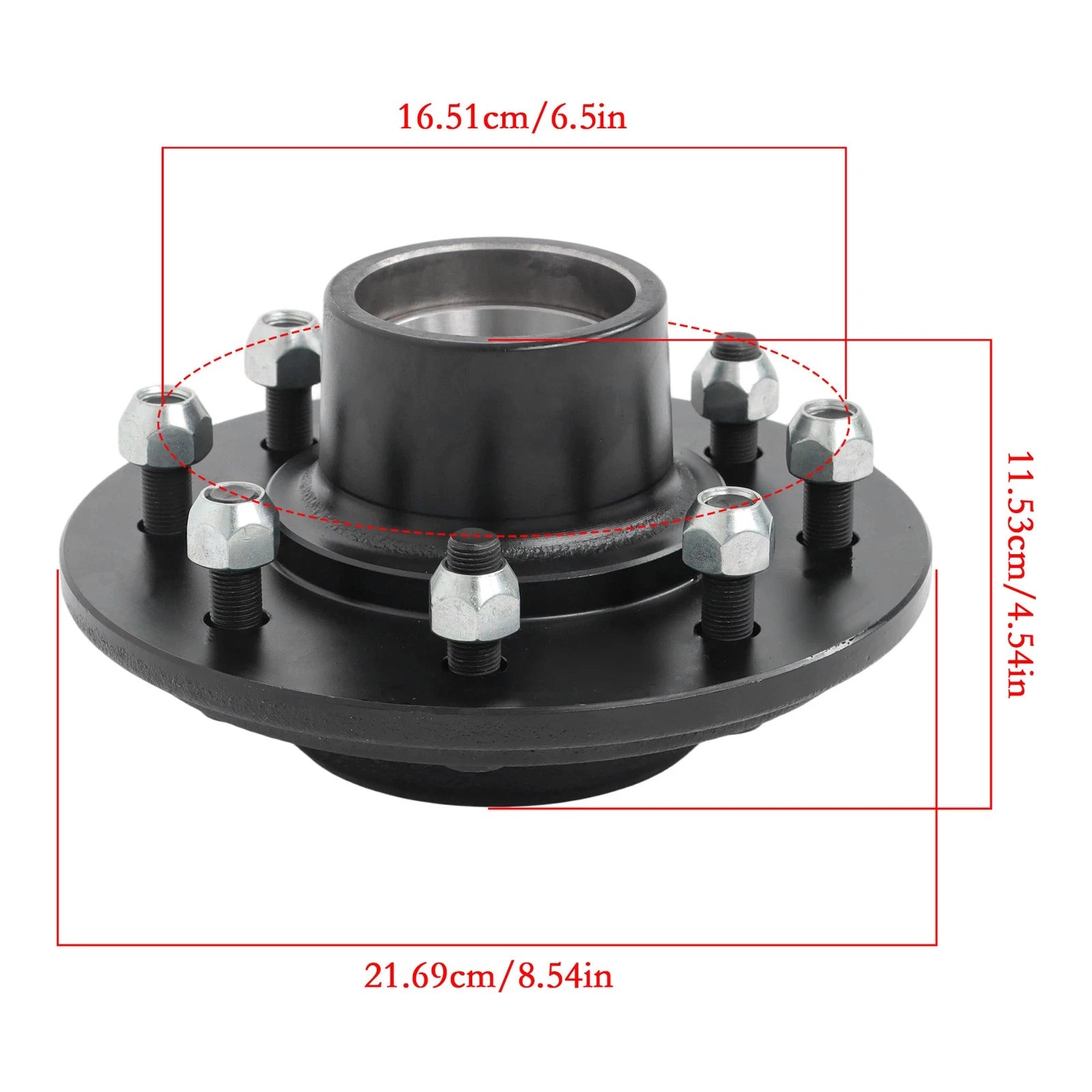 Set of 2 Trailer Hub Kits with Square Spindles for 8-Lug Trailers