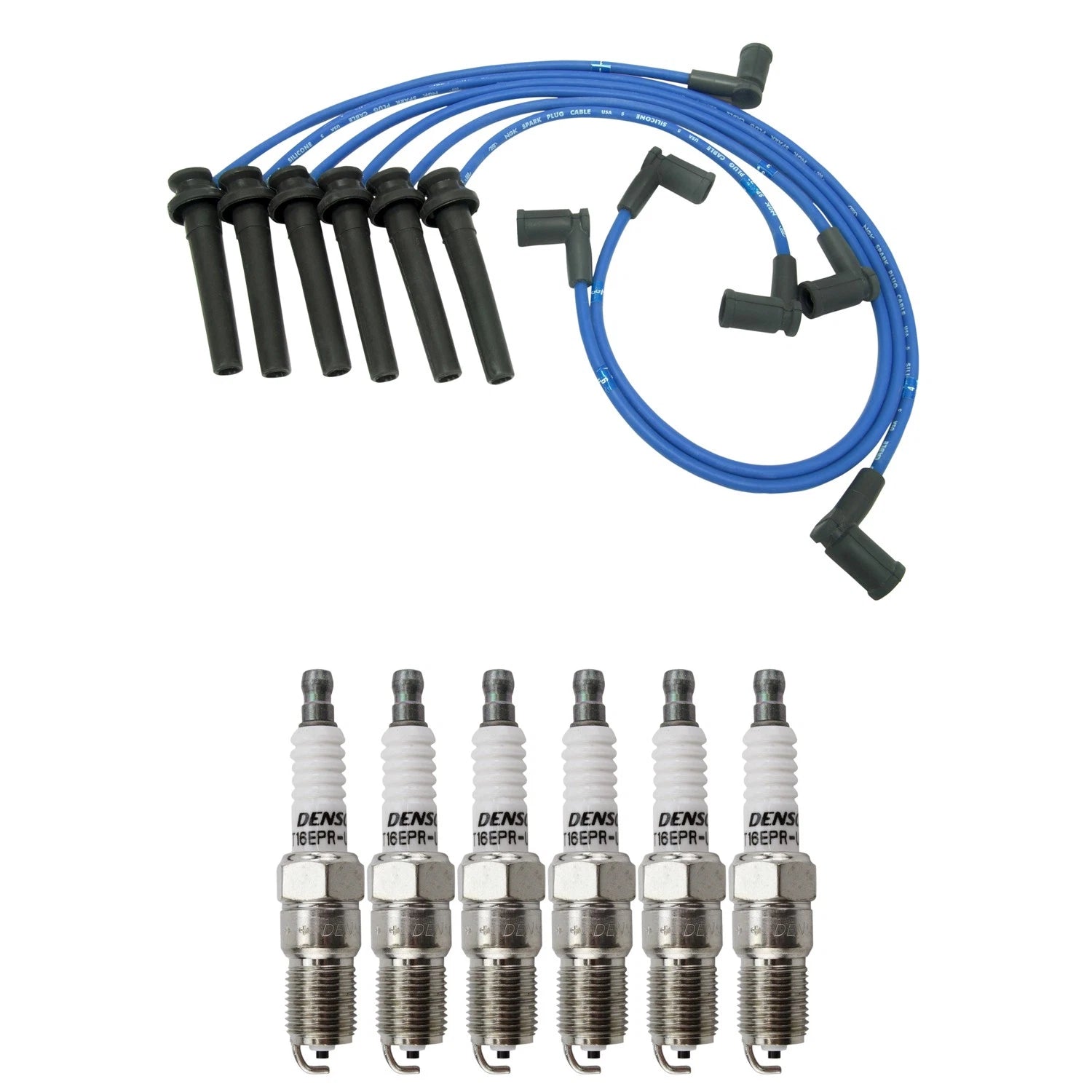 NGK Wire Set & Denso Spark Plugs Kit for Sable Taurus 3.0L V6 (2001–2005)