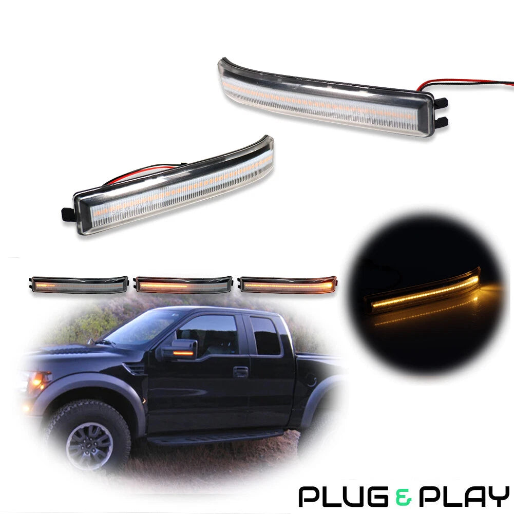 Amber LED Side Mirror Turn Signal Light for Ford F150 (2009–2014)