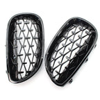 Gloss Black Diamond Meteor Front Kidney Grill for BMW E60 5 Series (2003-2009)