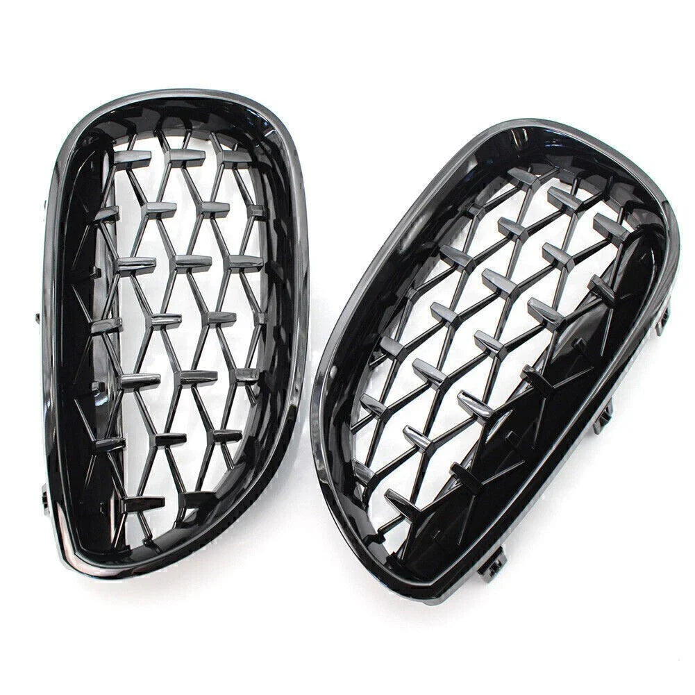 Gloss Black Diamond Meteor Front Kidney Grill for BMW E60 5 Series (2003-2009)