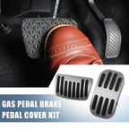 2X Gas Pedal Brake Pedal Pad Cover for Toyota C-HR (2016–2018) Silver Tone