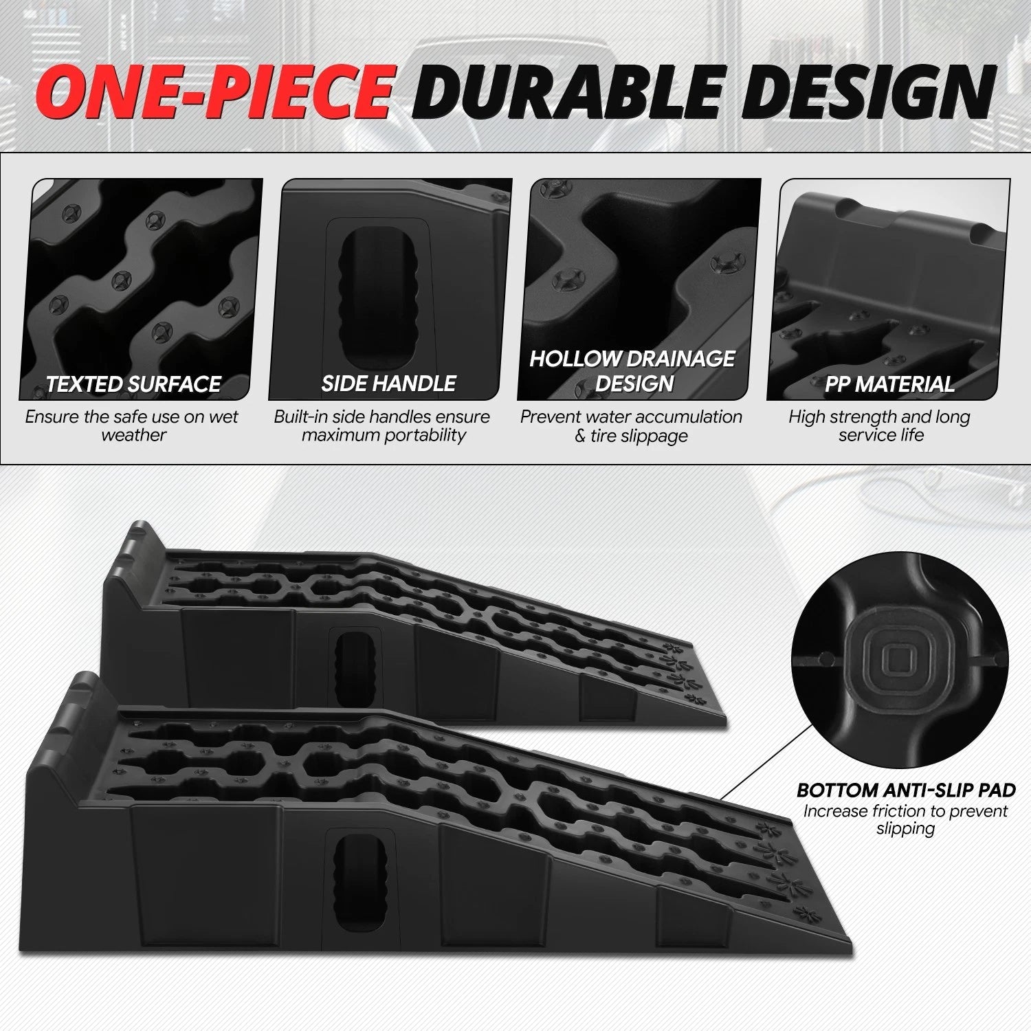 Car Ramps Set of 2 for Universal Lifting (14000lbs, 6.7" Lift)