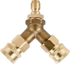 Pressure Washer Tee 3/8" Fitting Splitter Coupler Quick Connect