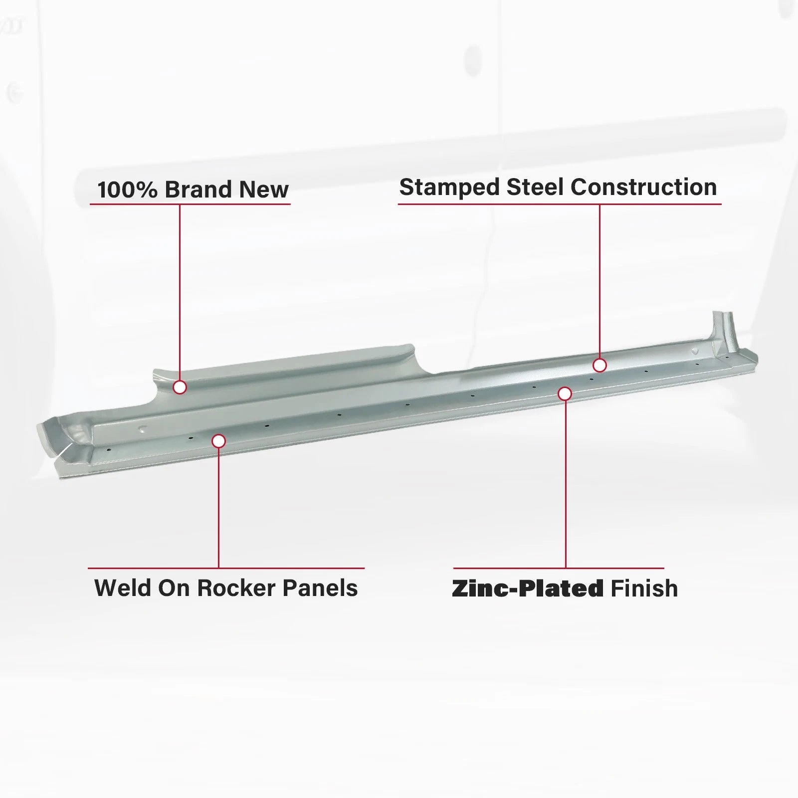 Set of 2 Outer Steel Rocker Panels for Ford Transit Connect (2010–2013)