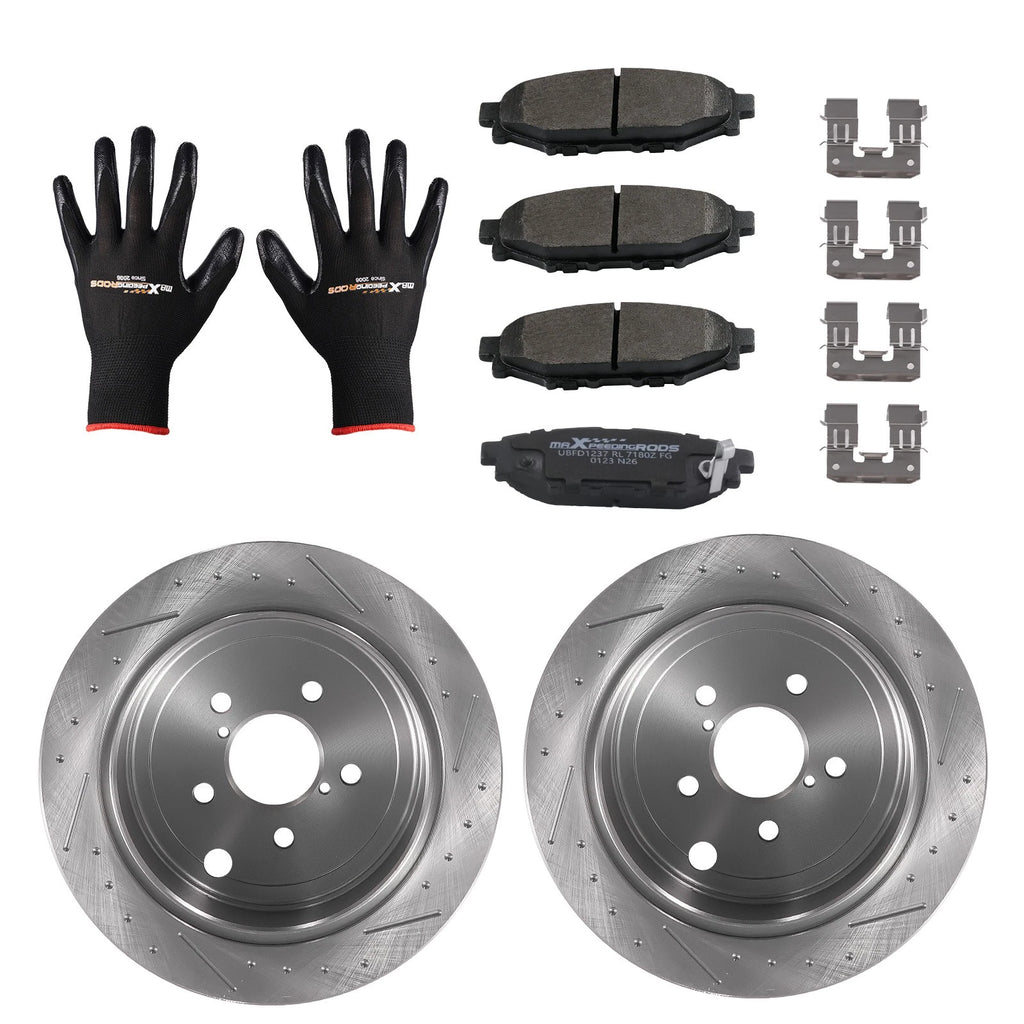 Rear Brake Rotors & Ceramic Pads Kit for Subaru Outback BRZ (2010–2016)