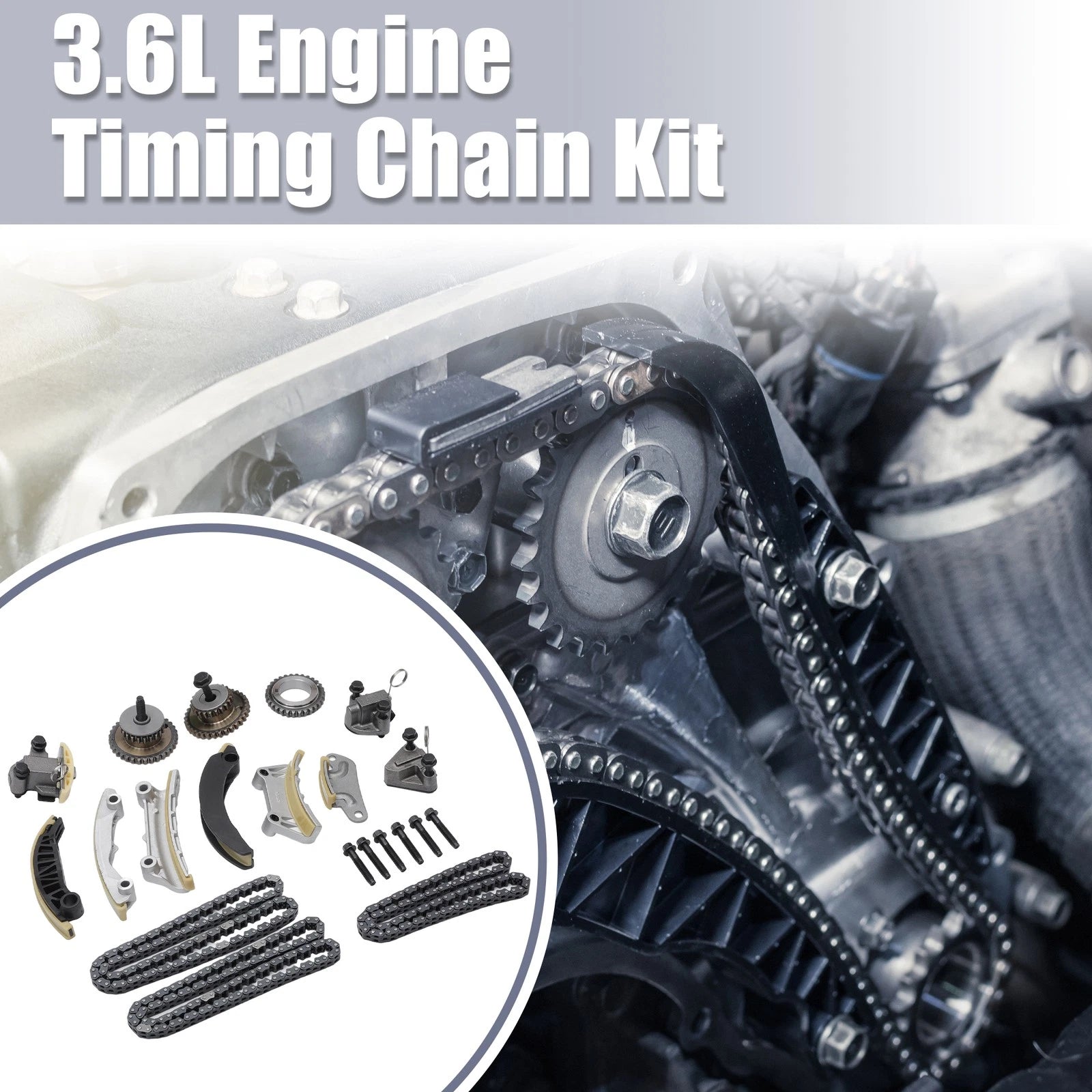 Timing Chain Kit for Chevy Cadillac Buick 3.6L 3.0L (12609262, 718844625623)