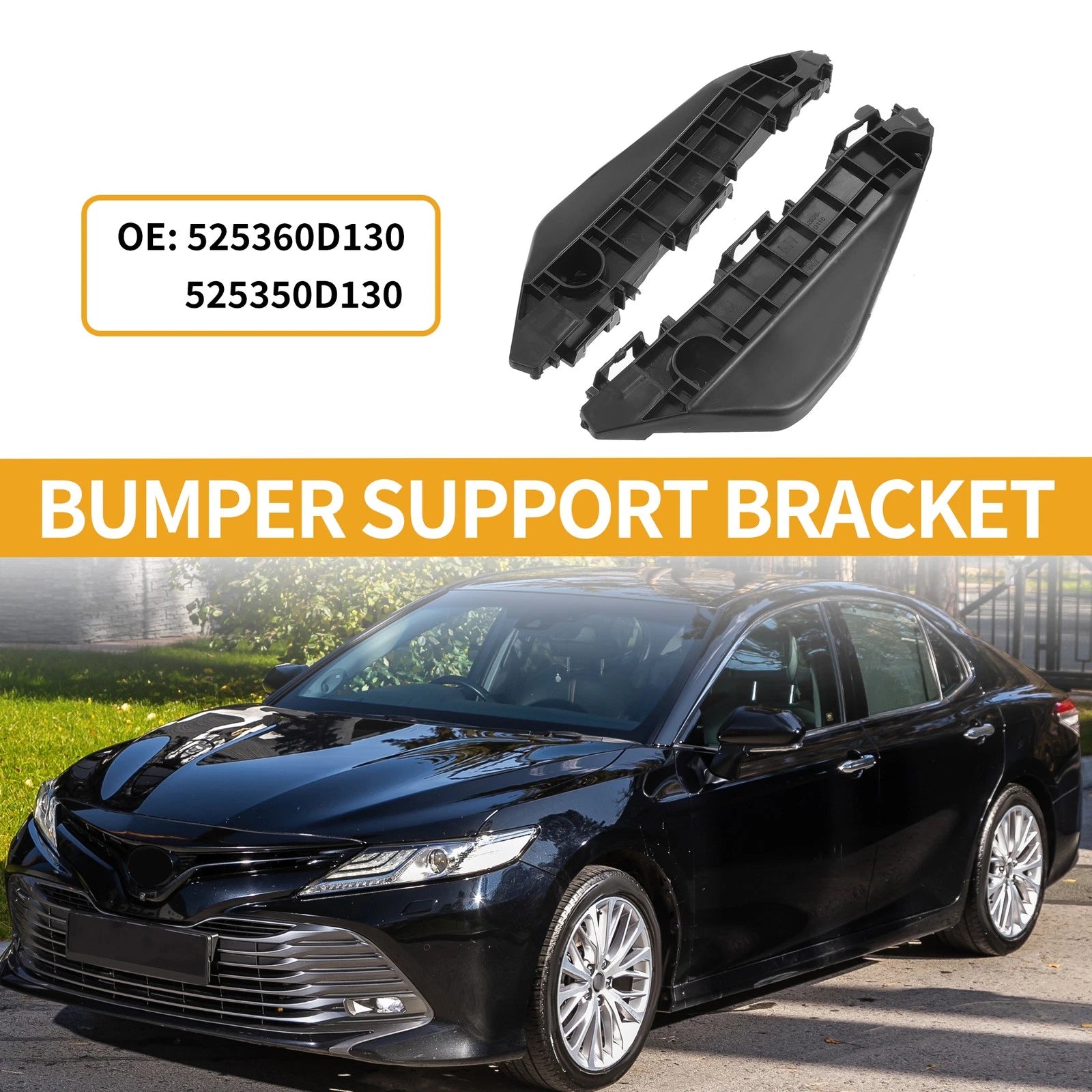 Set of 2 Front Bumper Support Brackets for Toyota Yaris Hatchback 