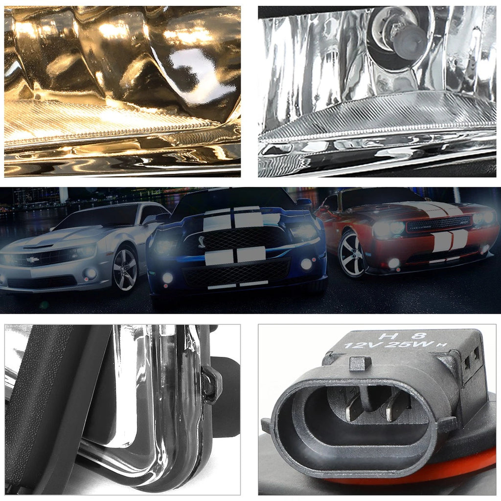 Clear Lens Front Bumper Fog Lights with Bezel Cover & Switch for Rogue (2017–2018)