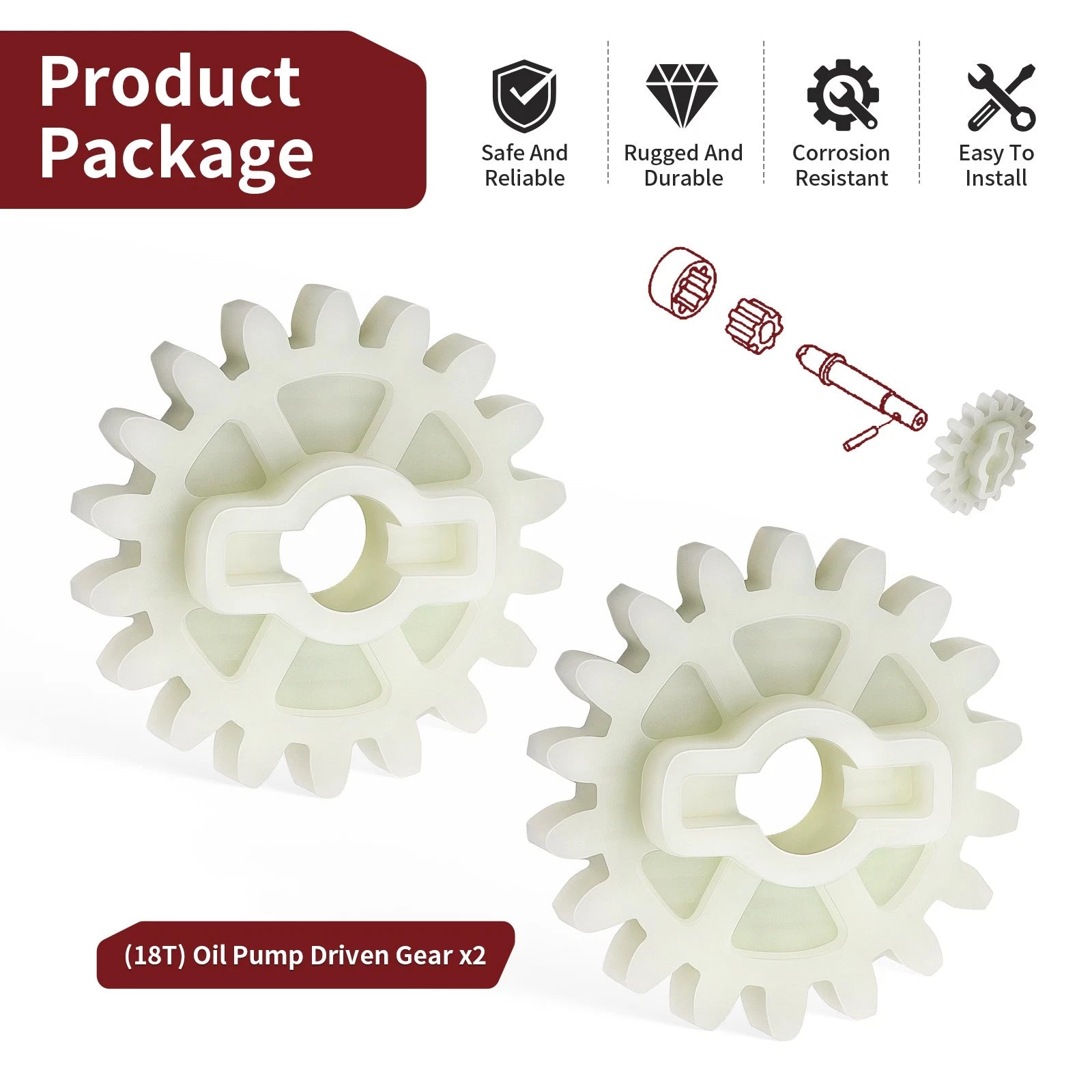 2X Oil Pump Driven Gear (18T) for Honda CRF250R/CRF250X (2004–2017)