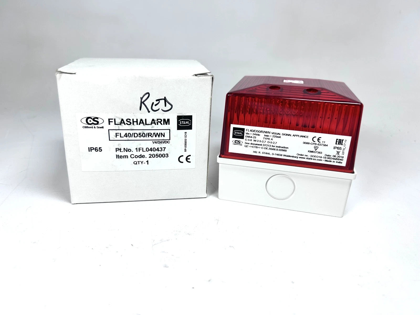 Clifford & Snell Red Alarm Flash Light 1FL040437 for 24V Vehicles