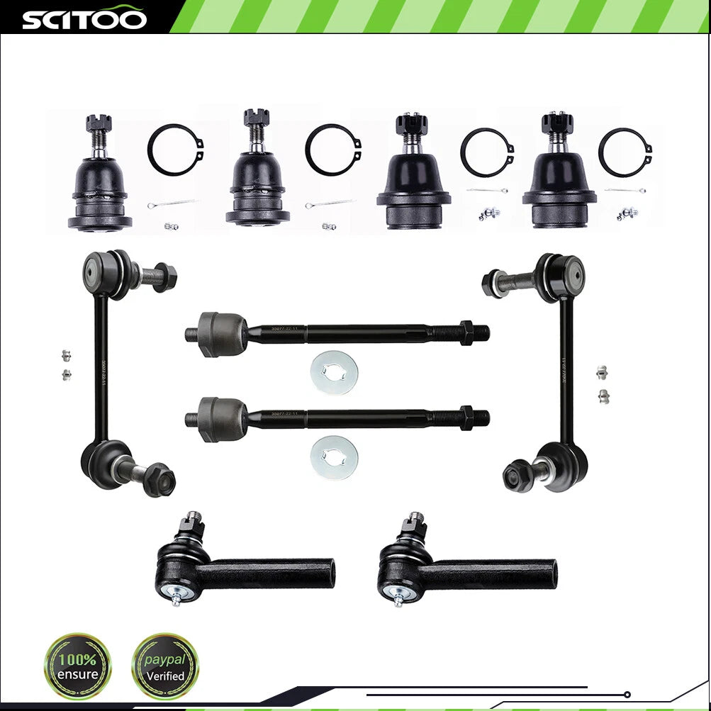 Set of 10 Front Tie Rod End Link Ball Joints for Toyota Tacoma (2005–2015)