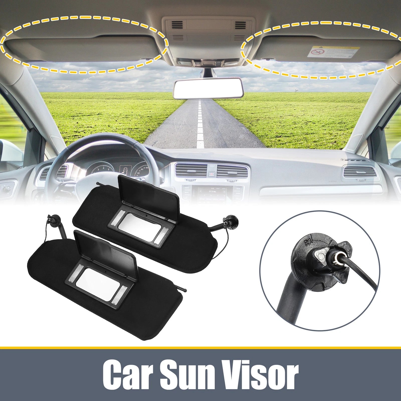 1 Pair Auto Sun Visor with LED Lights for Chevrolet Corvette C5 (1997–2004) 10442033