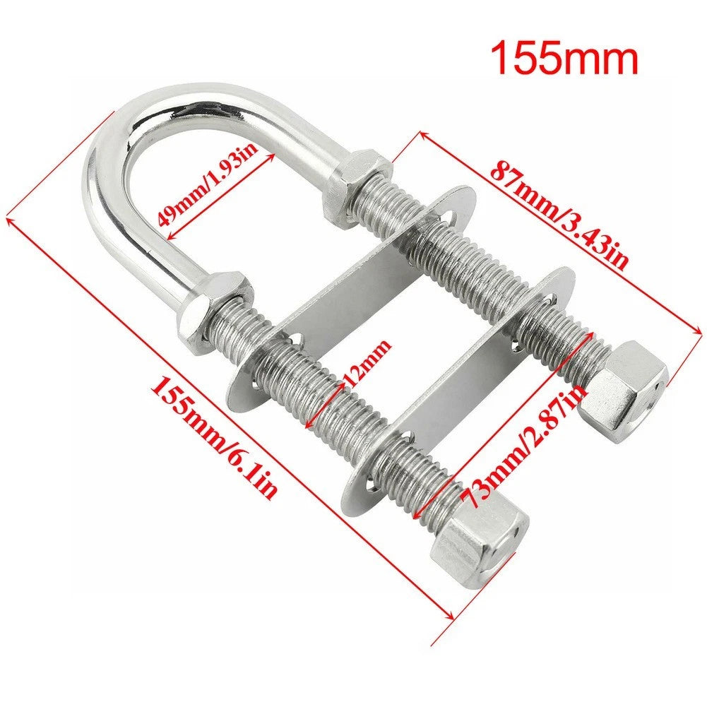 Stainless Steel Bow Eye U Bolt for Marine Boat Stern Tie Down (3/8 x 2 1/2)