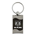 Logo on Black Rectangular Wave Keychain - Officially Licensed for Dodge RAM