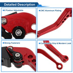 Adjustable Short Brake Clutch Levers 1 Pair for Suzuki GSXR750 (2004–2005) Red