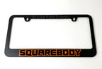 Matte Black Premium License Plate Frame w Orange Outline for Chevy Squarebody (1970–1987)