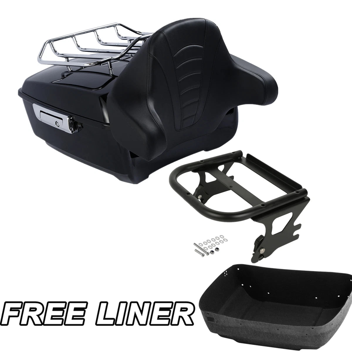 Trunk Backrest Pad Mount Rack for Harley Touring Electra Glide (1997–2008)