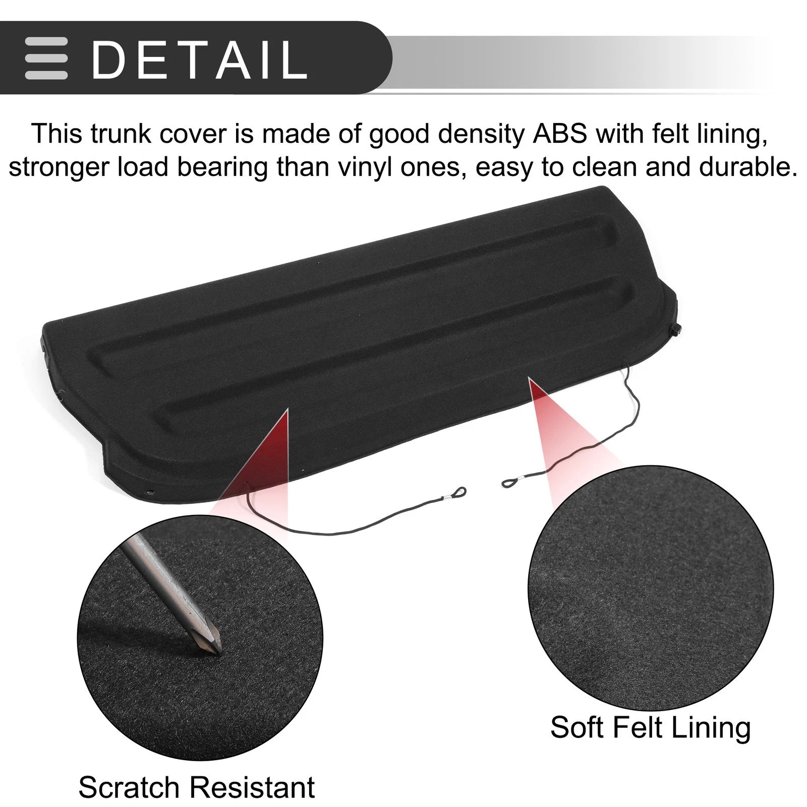 Rear Parcel Shelf Boot Load Cover for Honda Fit (2015–2020) Black