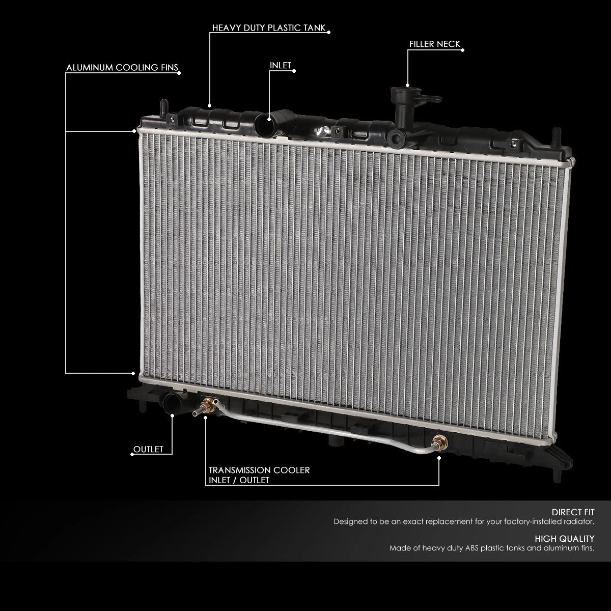 Full Aluminum Core Cooling Radiator for Kia Rio5 (2006–2011) DPI 2820