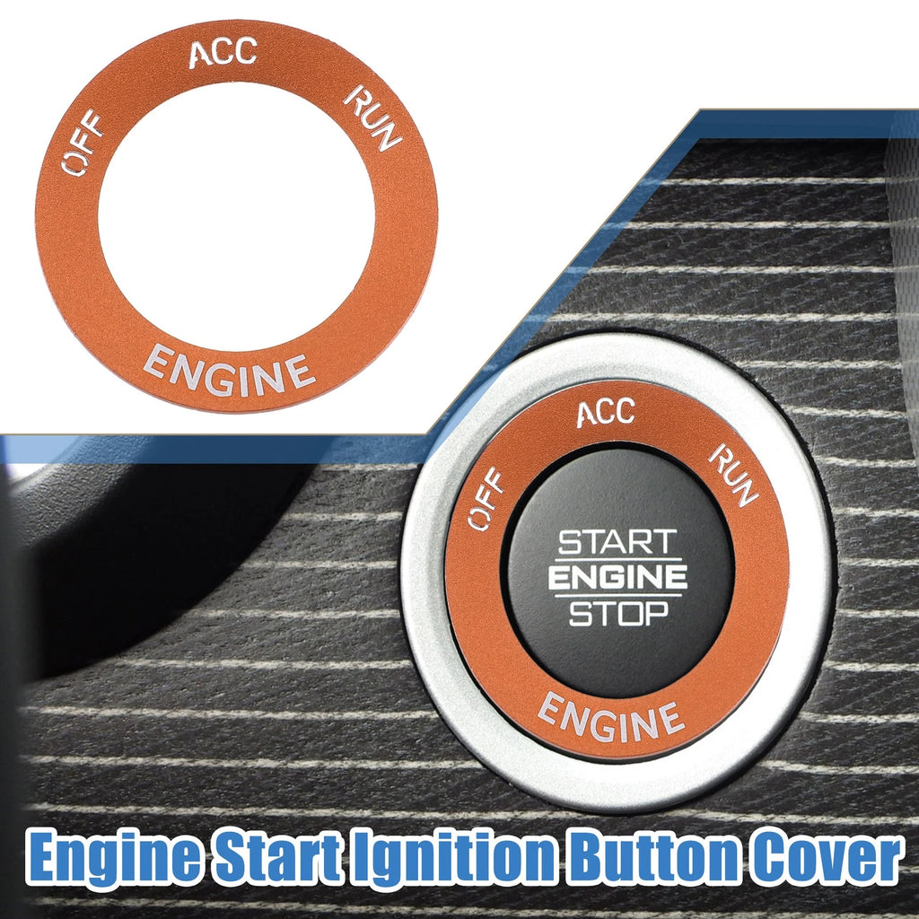 Engine Start Button Sticker for Dodge Charger Challenger (2015–2023) - Aluminum Alloy Orange