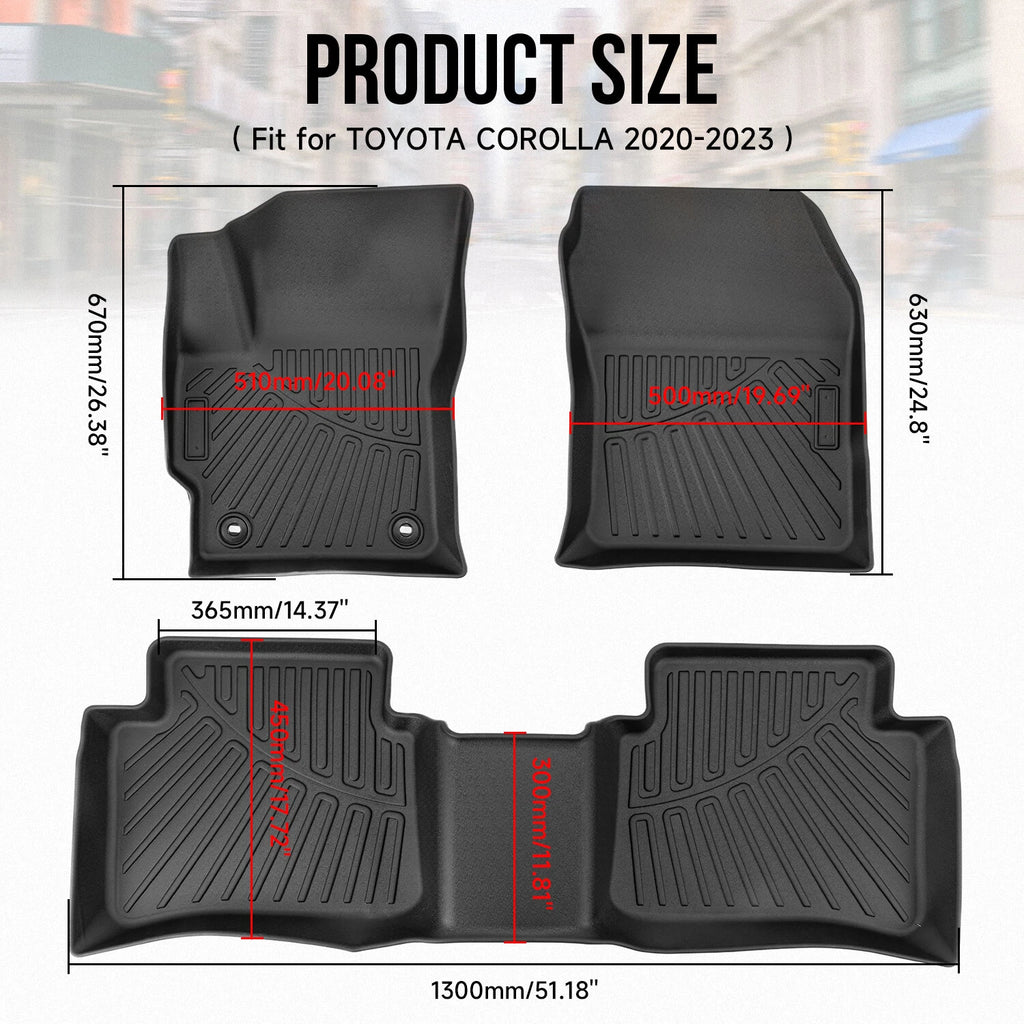 Set of 2 All-Weather Floor Mats for Toyota Corolla (2020–2024)
