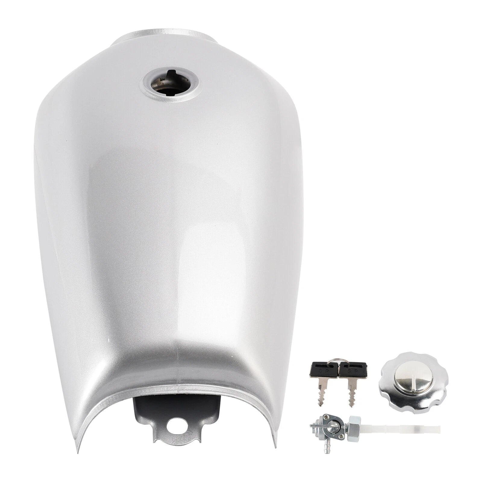 Gas Tank for Cafe Racer Bobber Scrambler (Silver)