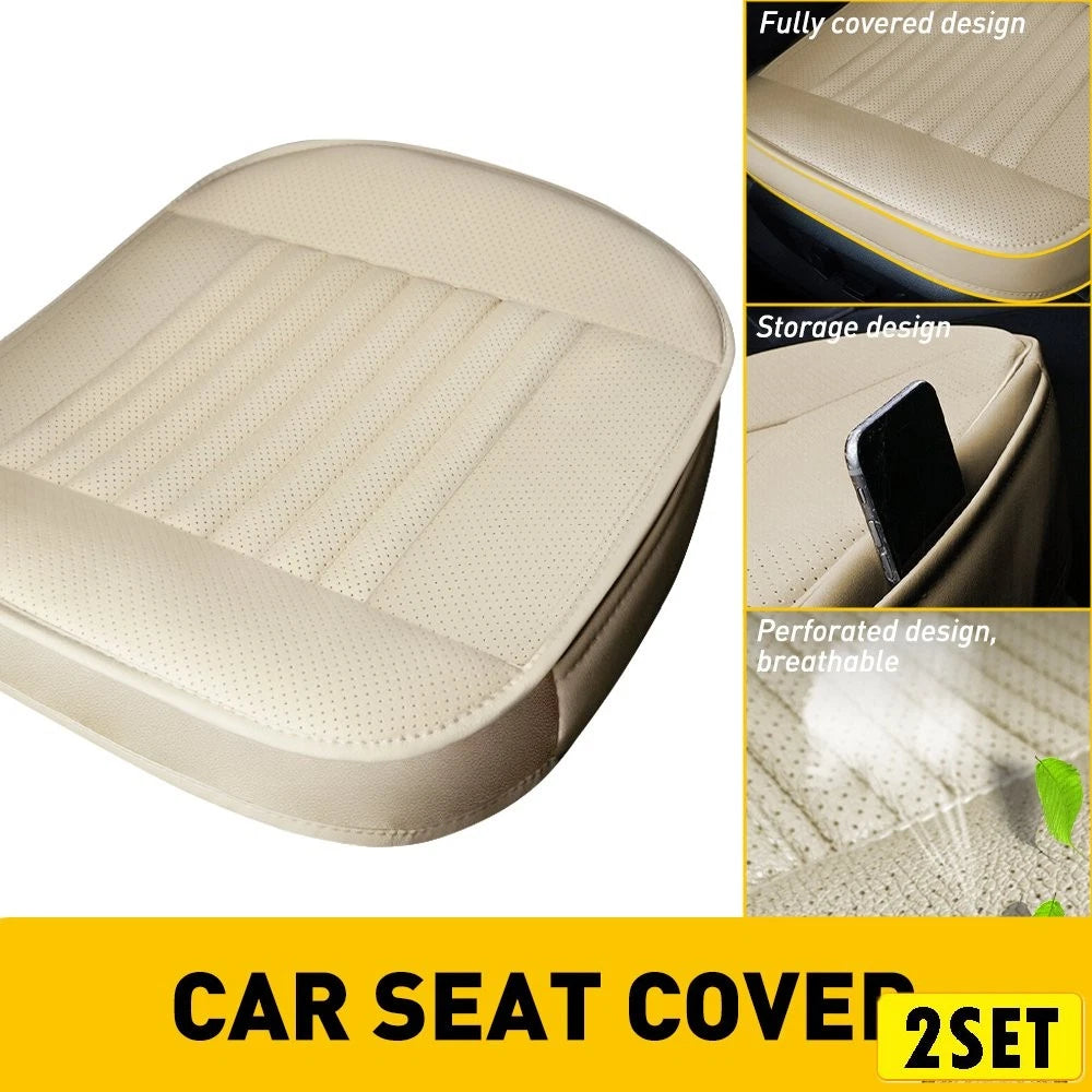 Set of 2 Universal PU Leather Seat Covers for Car Truck Van