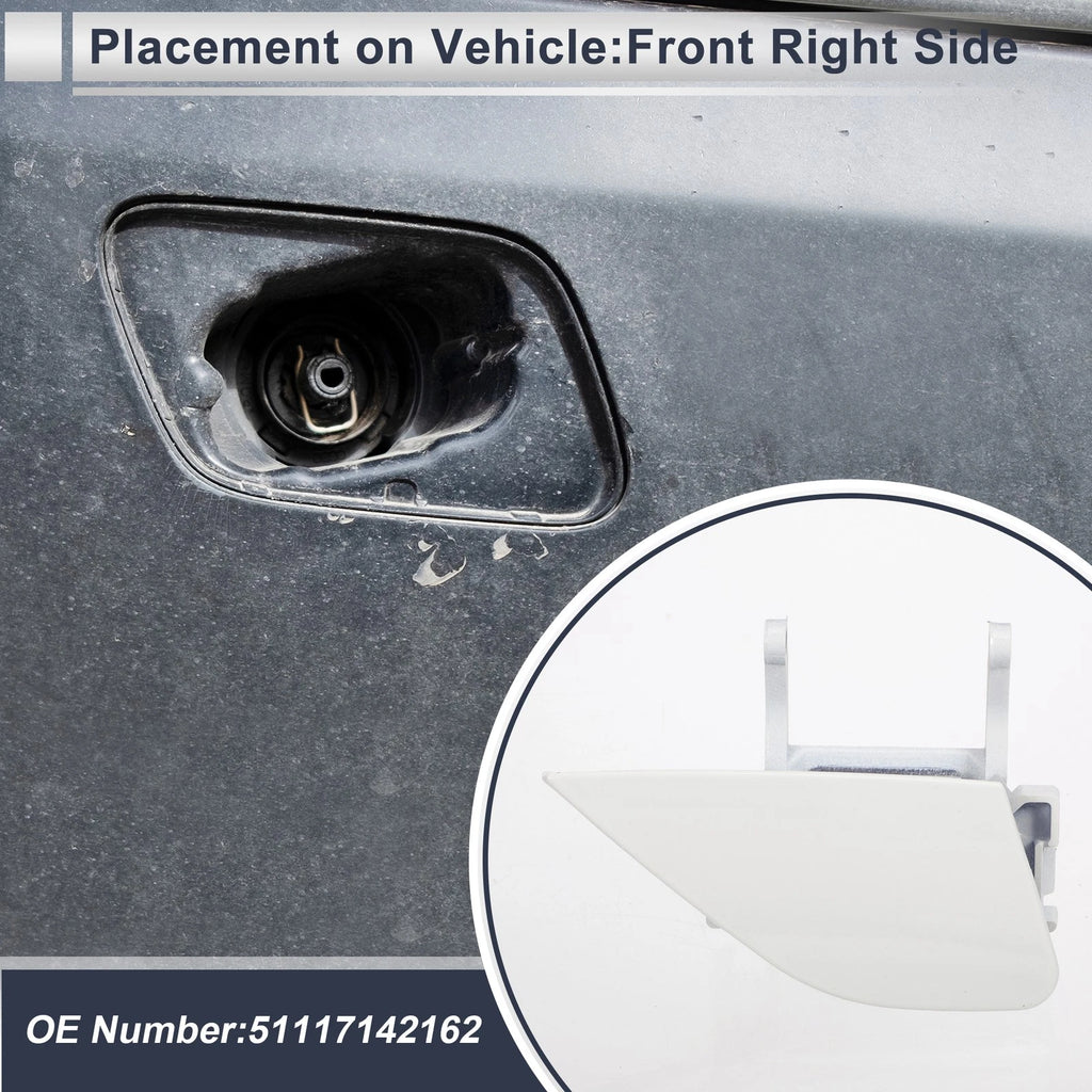Headlight Washer Nozzle Cover Cap for BMW 750i (2010–2015) - White