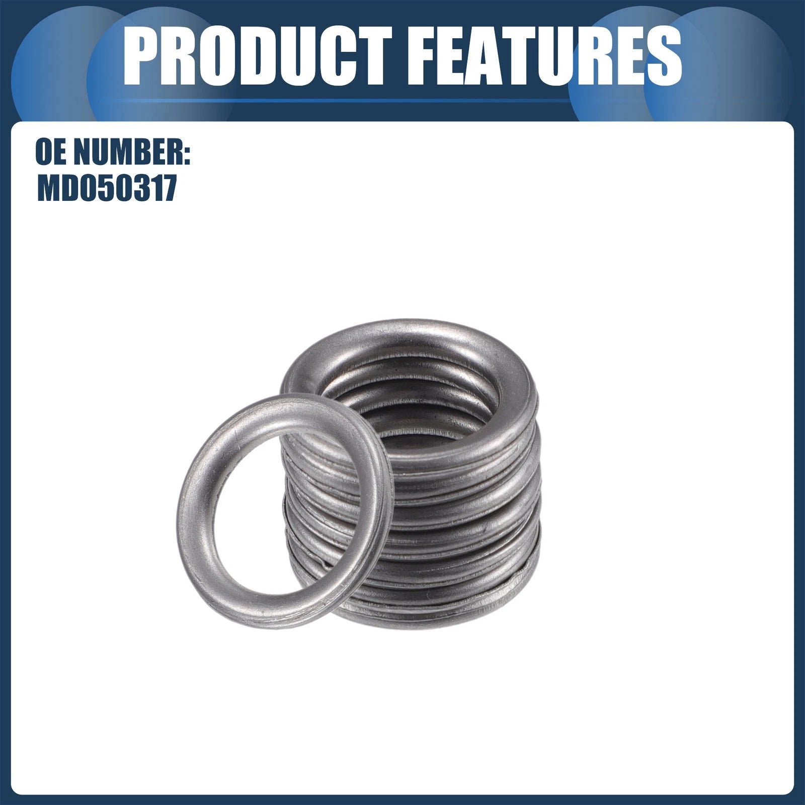 25pcs Oil Drain Plug Gaskets 14mm ID No.MD050317 for Mitsubishi Lancer (2005–2014)