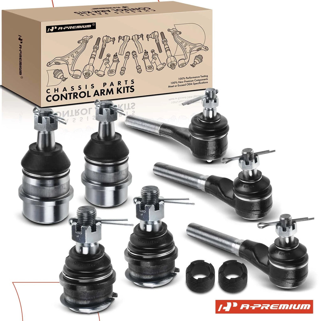 7x Front Ball Joint & Tie Rod End for Jeep Wrangler Cherokee (1987–2001)