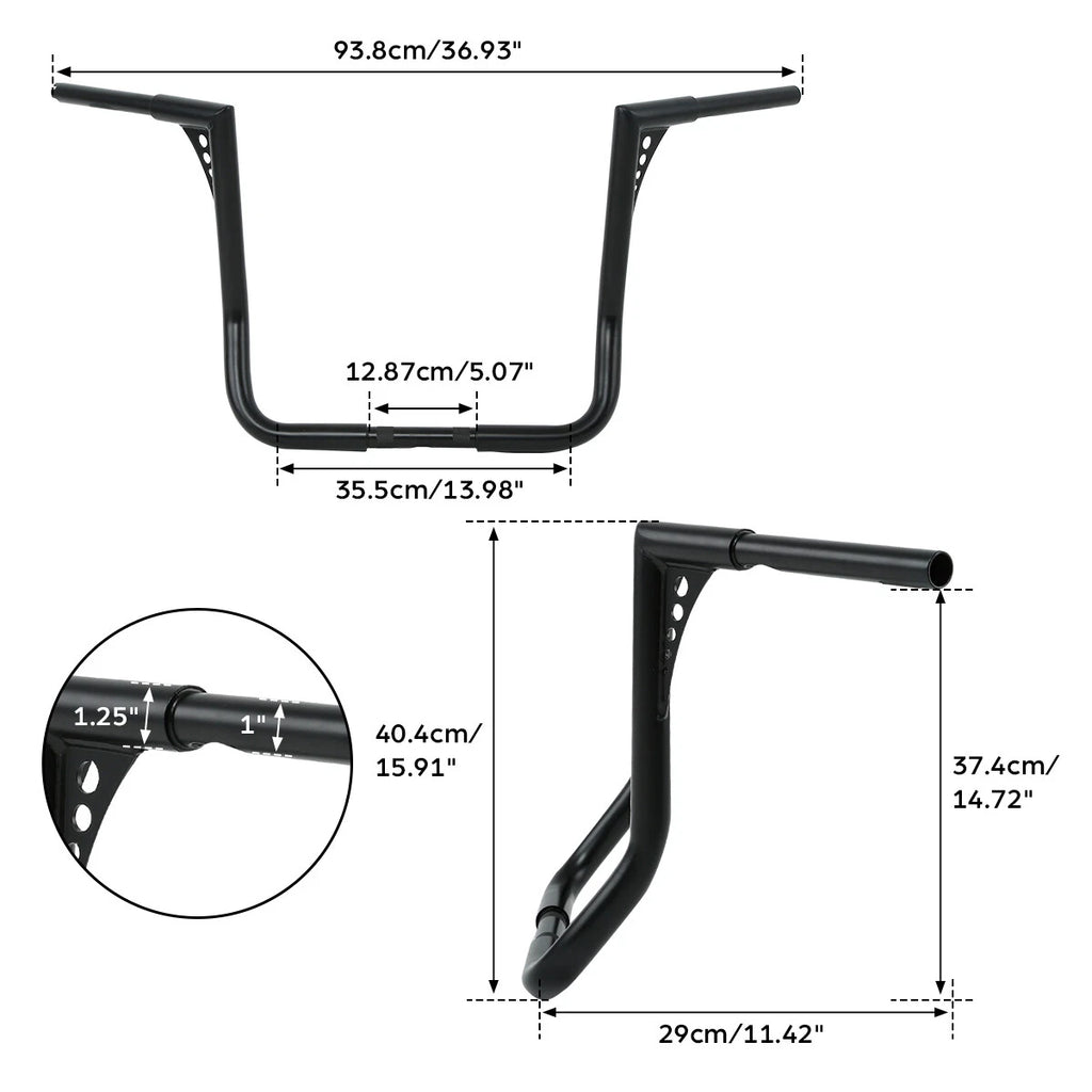 16" Rise 1.25" Ape Handlebar for Harley Electra Road Glide King Bagger (1982–2024)