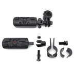 Black Zombie Wing with 25mm 32mm Foot Pegs & Clamps for Harley Fat Boy Street Bob