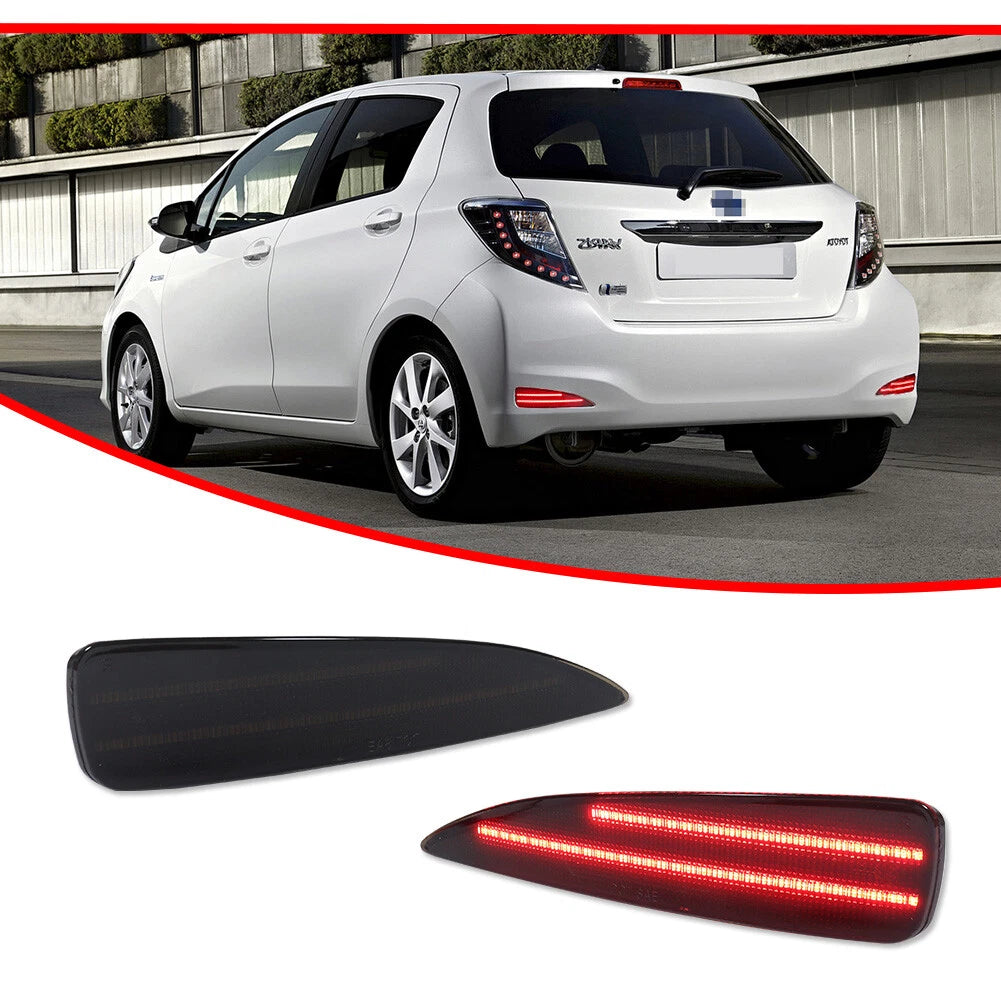 Smoke LED Rear Bumper Reflector for Toyota Yaris (2012–2014)