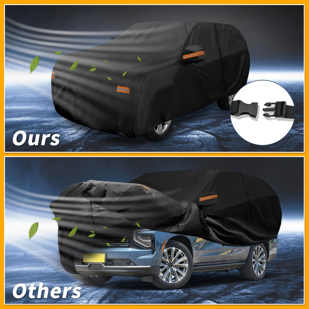 Car Cover Waterproof All Weather for Chevrolet Tahoe (2015–2023) 190T-PU Zipper