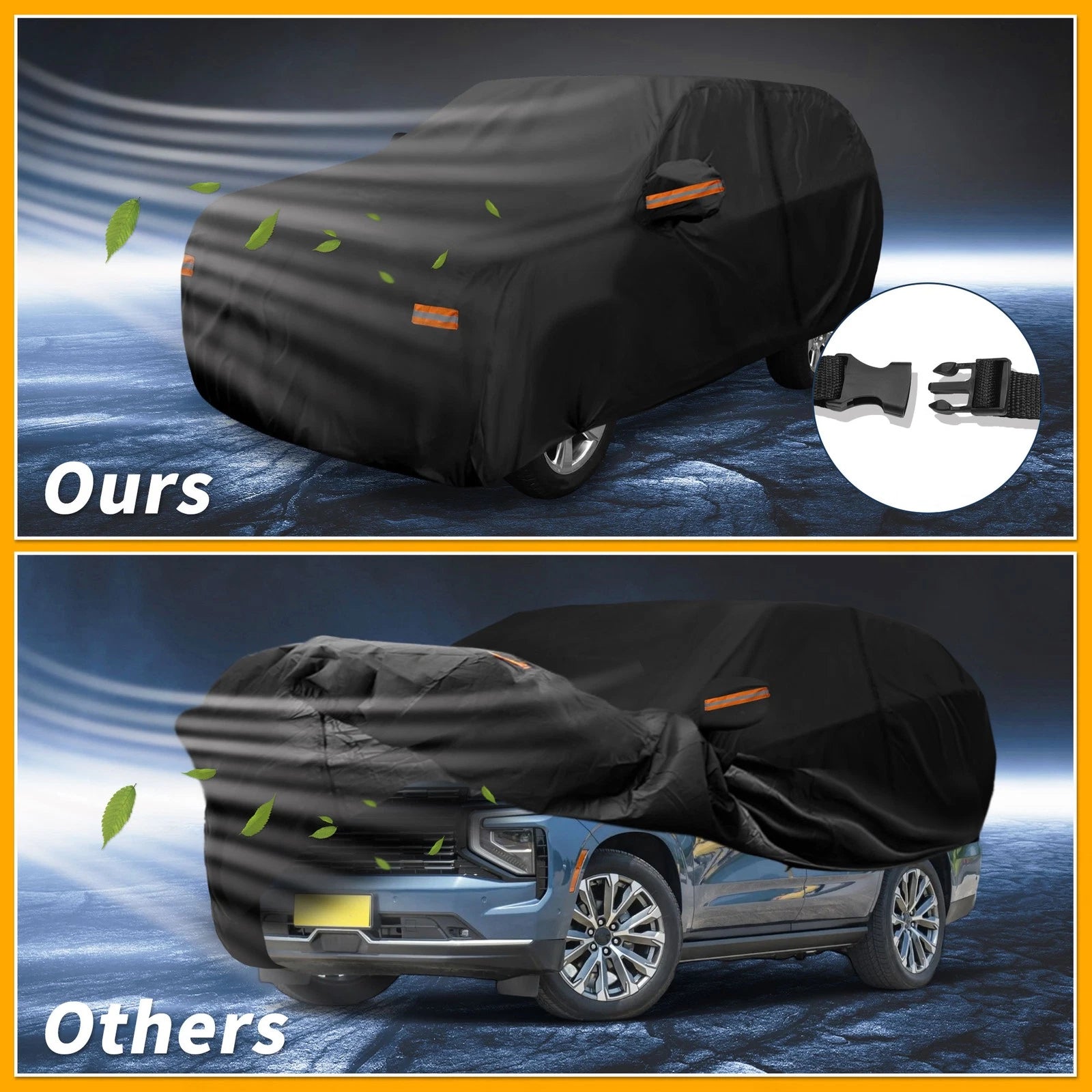 Car Cover Waterproof All Weather for Chevrolet Tahoe (2015–2023) 190T-PU Zipper