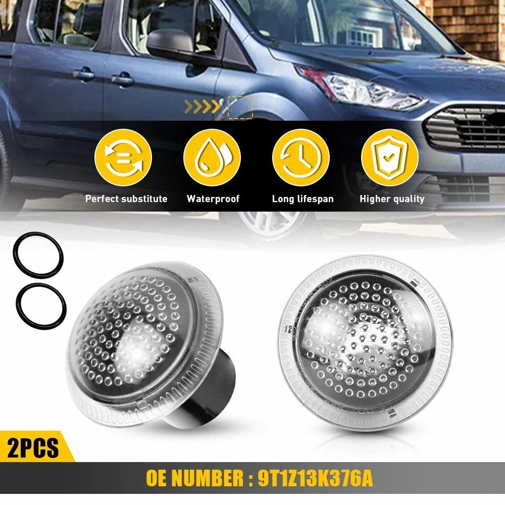 Clear Lens Side Fender Turn Signal Lights for Ford Transit Connect (2010–2023)