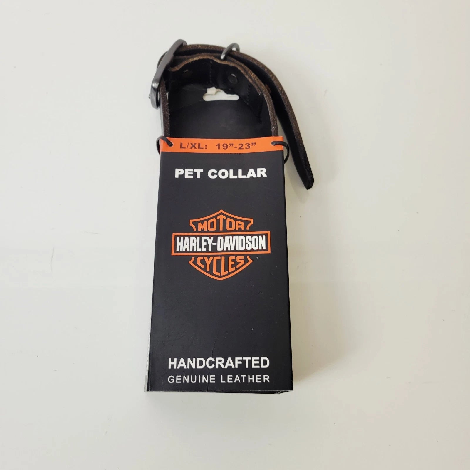 Large Black Leather Dog Collar for Harley-Davidson (MPC200-08-L)