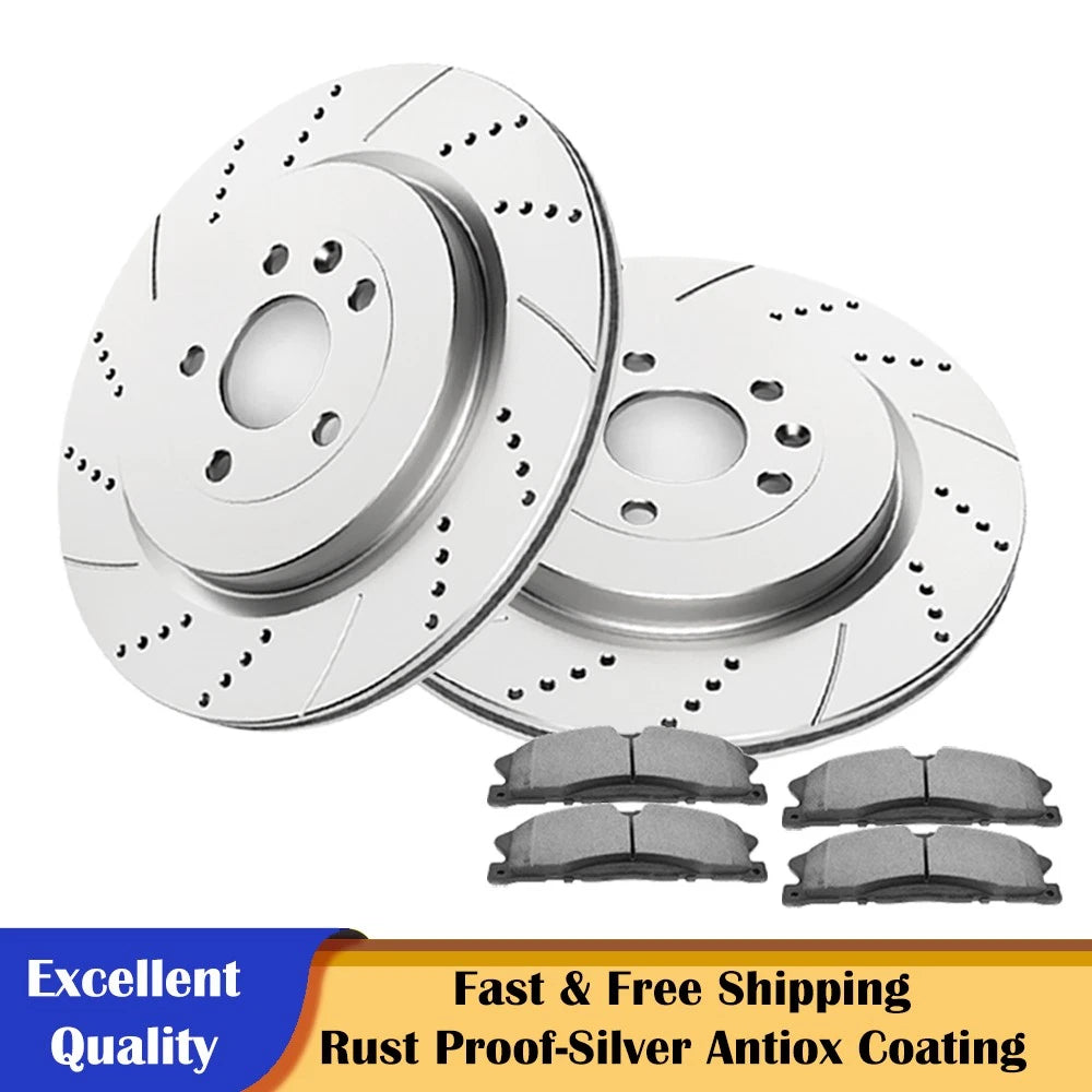 Rear Brake Rotors and Ceramic Pads Kit for Ford Explorer Flex Taurus (2009–2019)
