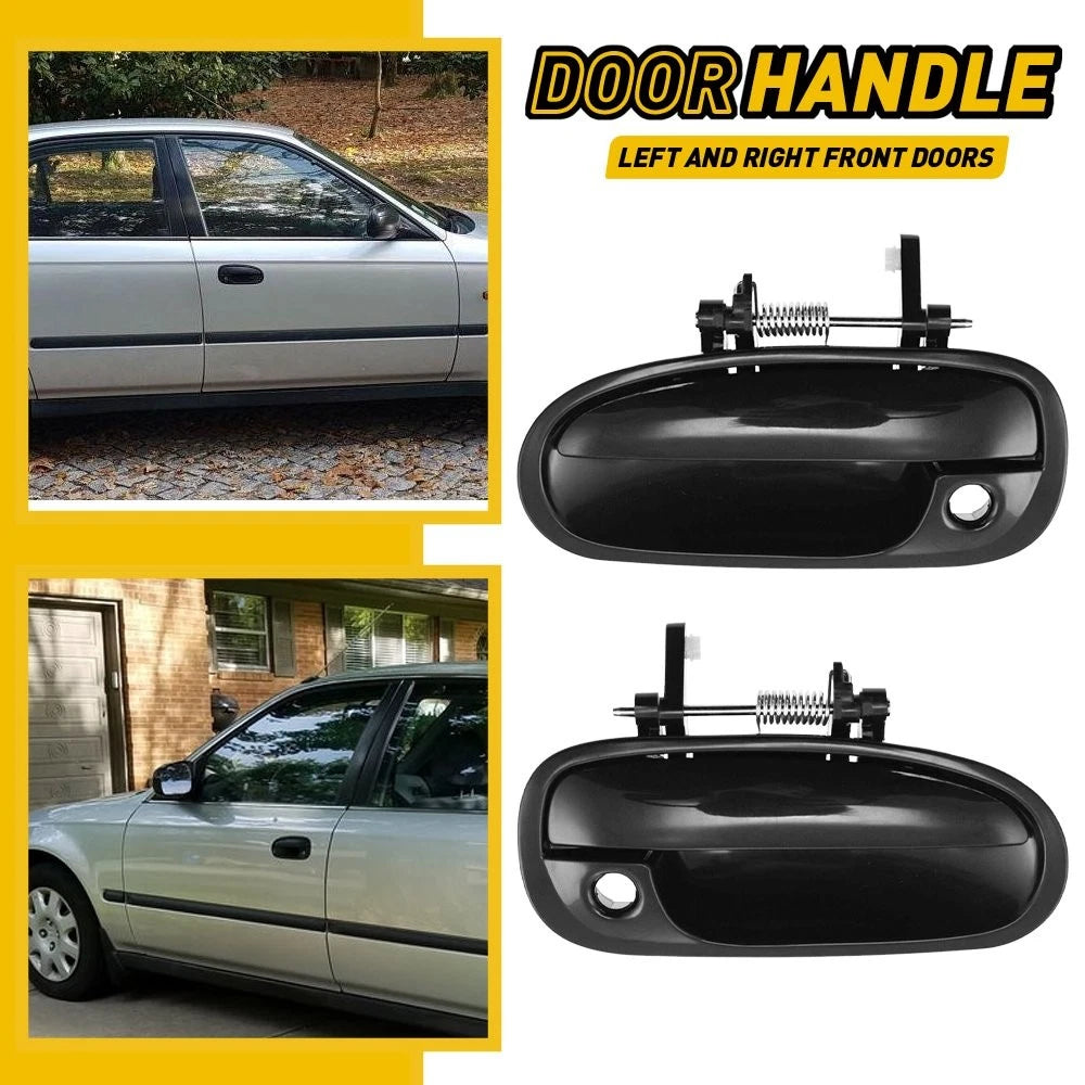 Set of 2 Exterior Door Handles for Honda Civic (1996–2000) Primed Black