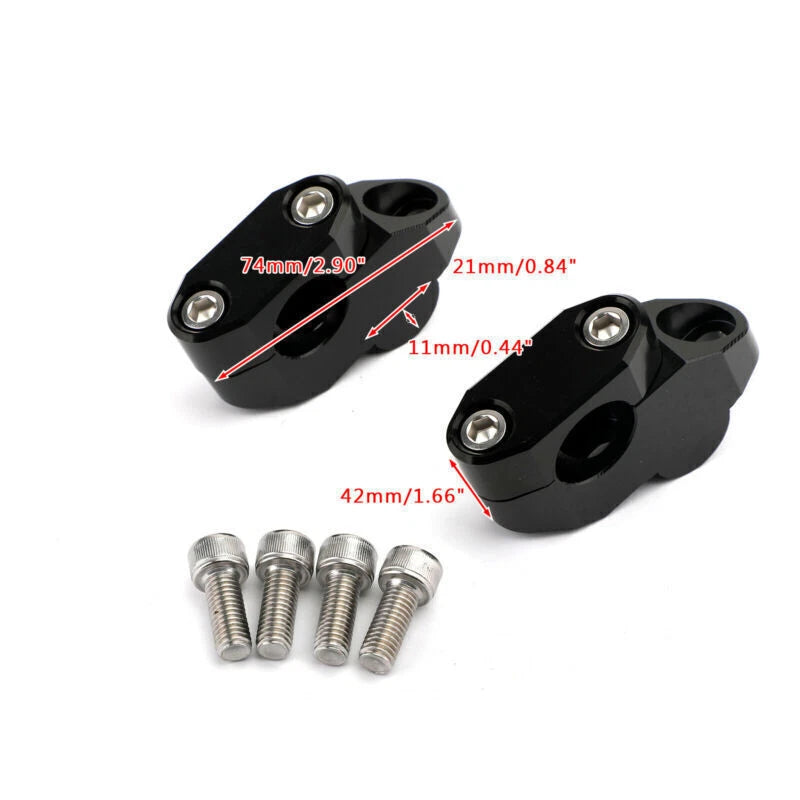 1" Rise 7/8" Handle Bar Risers for Yamaha Honda Kawasaki Suzuki (T9)