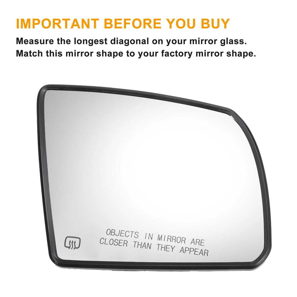 Right White Heated Mirror Glass for Toyota Tundra (without Lamp)