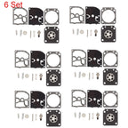 Set of 6 Carburetor Rebuild Kits for ZAMA RB-129 C1M-W26A C1M-W26B C1M-W26C