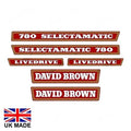 Decal Set for David Brown 780 Selectamatic Tractors (1970–1975)